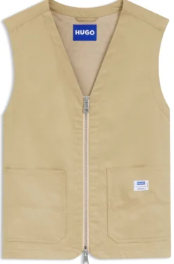 Relaxed-fit gilet in mercerised cotton
