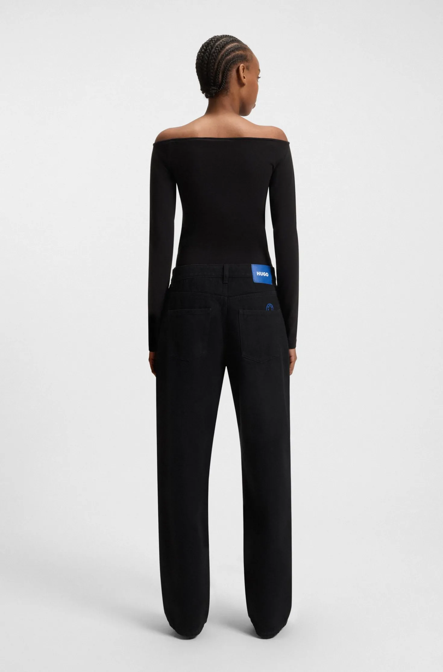 Relaxed-fit jeans in black denim