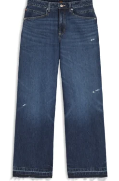 Relaxed-fit jeans in blue rigid denim