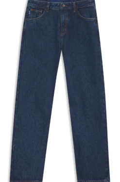 Relaxed-fit jeans in rinse-washed blue denim