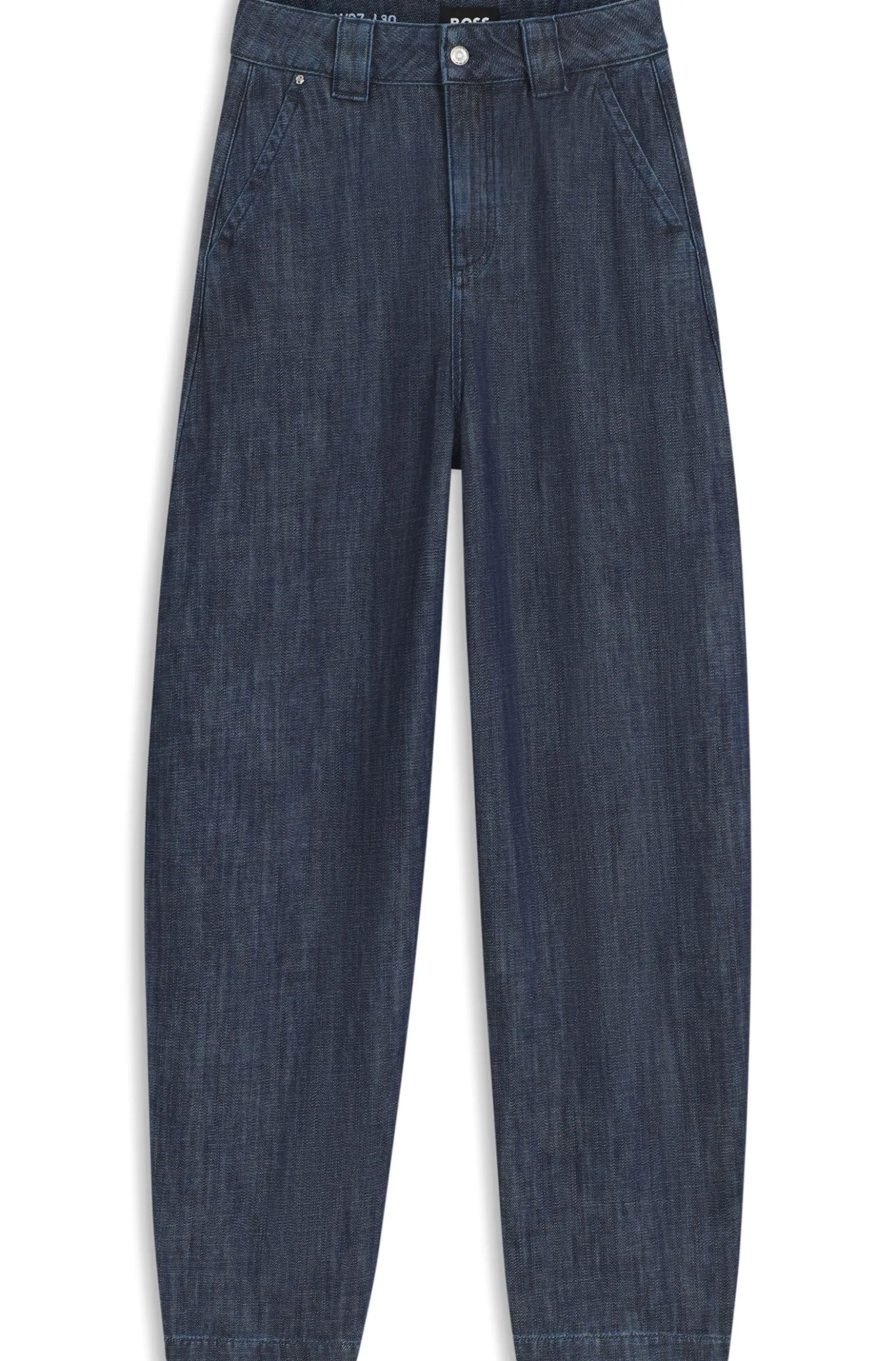 Relaxed-fit jeans in textured open-weave denim