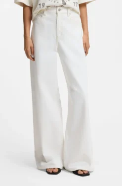 Relaxed-fit jeans in white rigid denim
