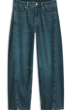 Relaxed-fit jeans with balloon leg and front slits