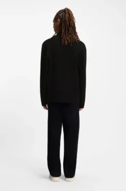 Relaxed-fit knitted jacket with patch pockets