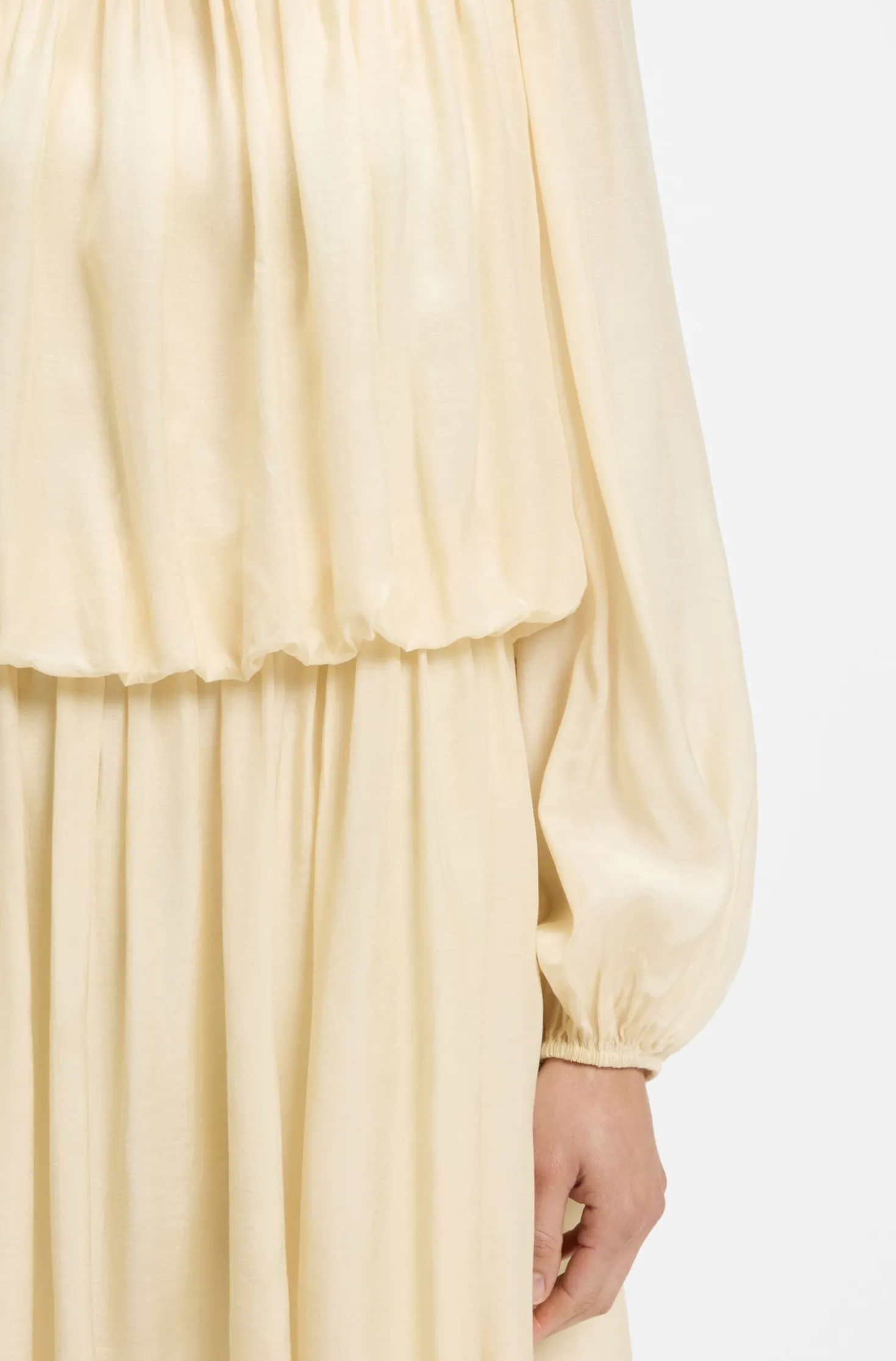 Relaxed-fit muslin dress with embroidered neckline