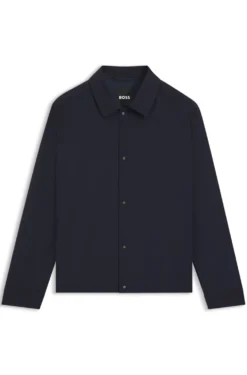 Relaxed-fit overshirt in a stretch-wool blend
