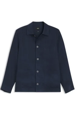 Relaxed-fit overshirt in Italian-made linen twill