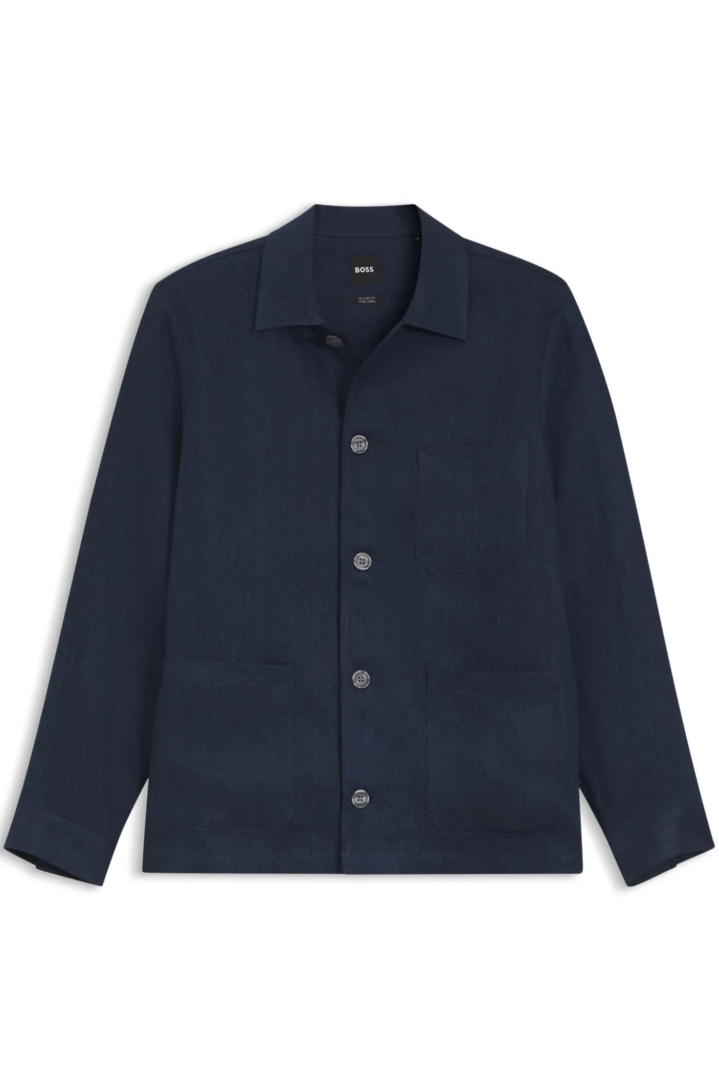 Relaxed-fit overshirt in Italian-made linen twill