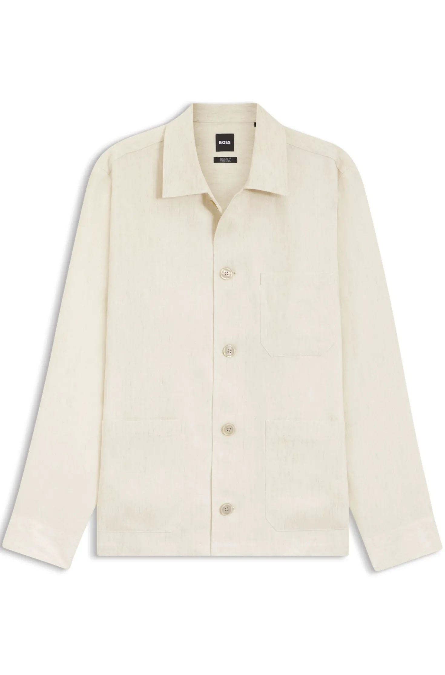 Relaxed-fit overshirt in Italian-made linen twill