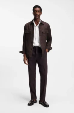Relaxed-fit overshirt in linen