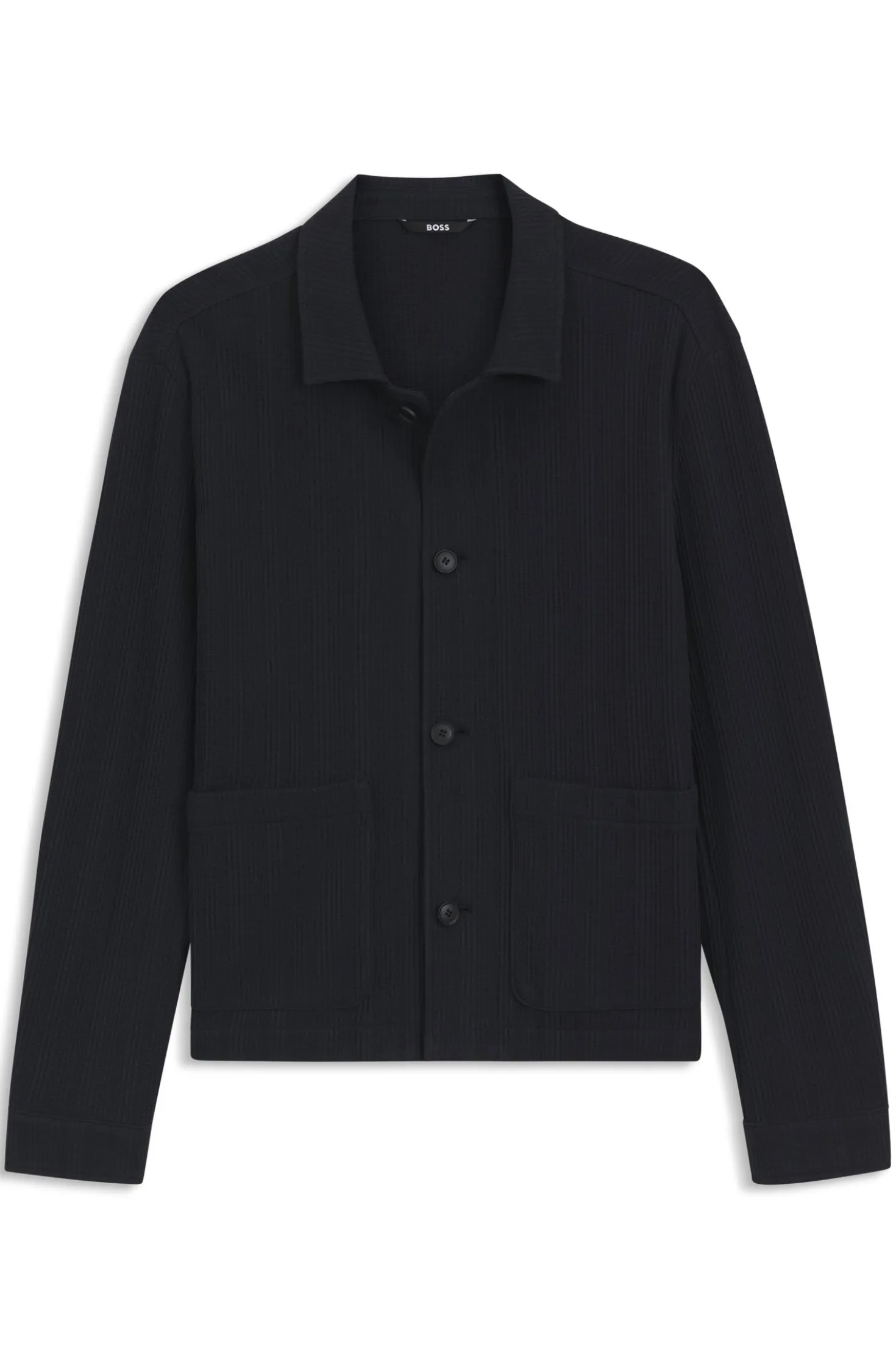 Relaxed-fit overshirt in striped cotton