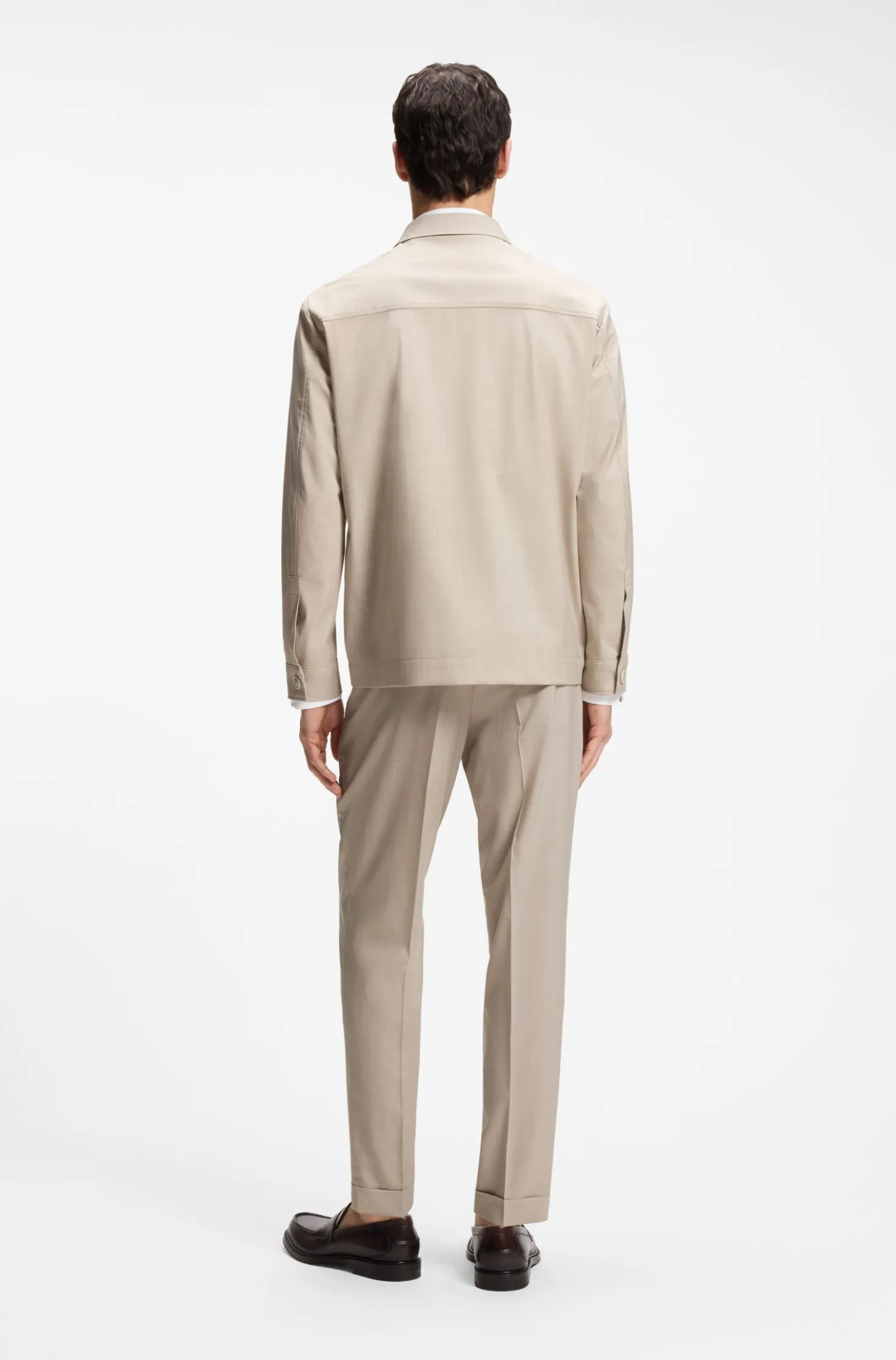 Relaxed-fit overshirt in three-layer fabric