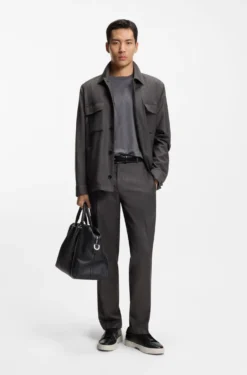 Relaxed-fit overshirt in water-repellent wool