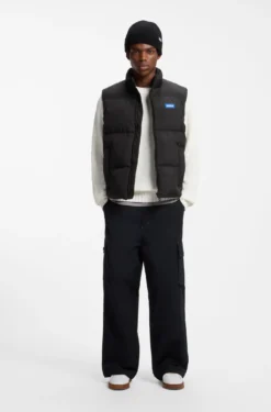 Relaxed-fit padded gilet with logo badge