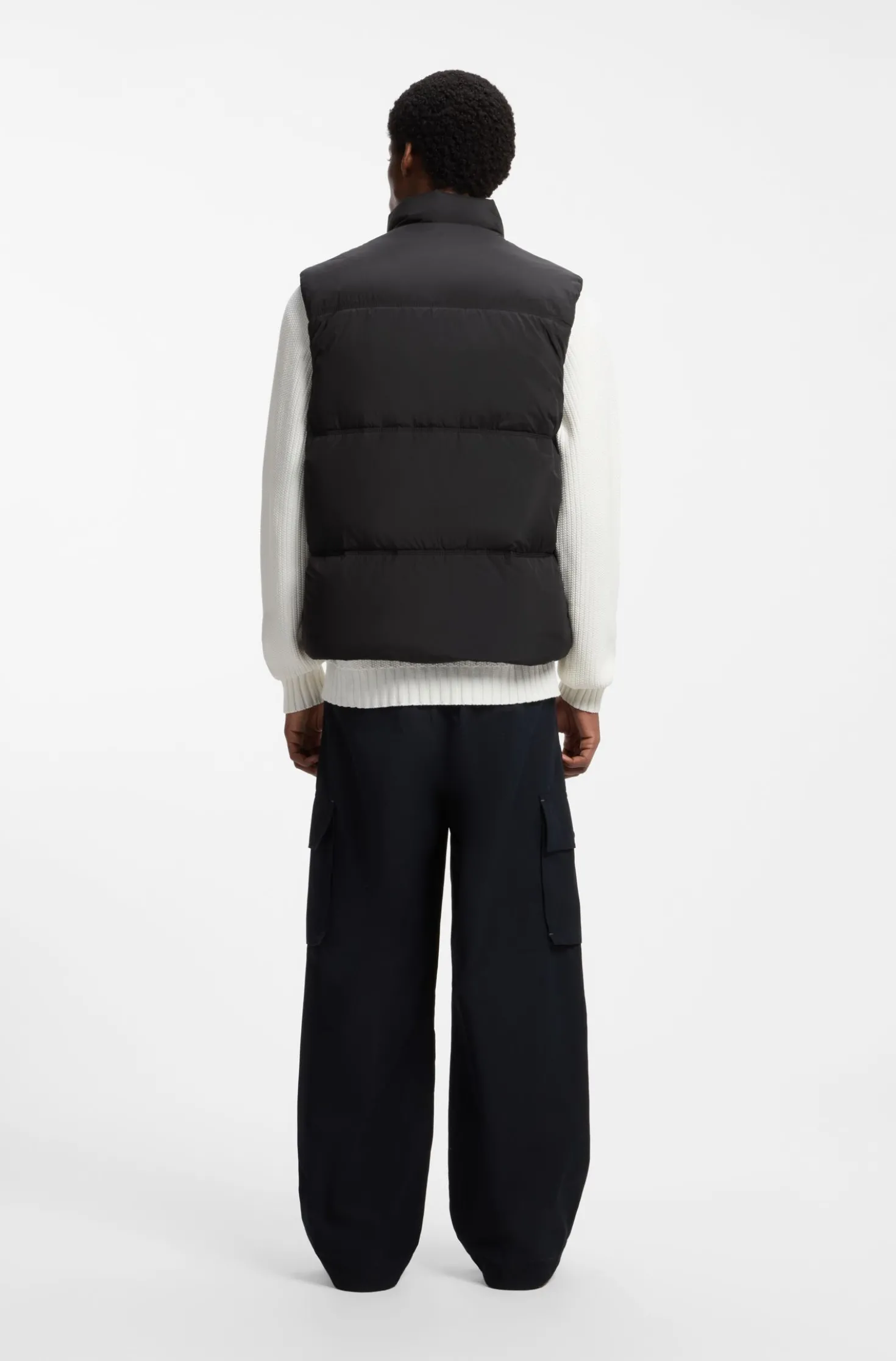 Relaxed-fit padded gilet with logo badge