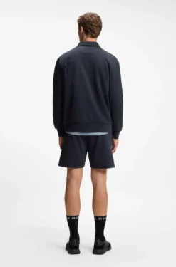 Relaxed-fit polo sweatshirt in French Terry