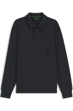 Relaxed-fit polo sweatshirt in French Terry
