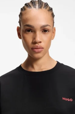 Relaxed-fit pyjama top in stretch cotton