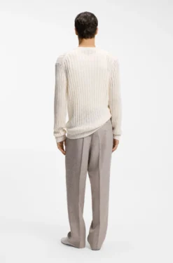 Relaxed-fit rib-knit linen sweater
