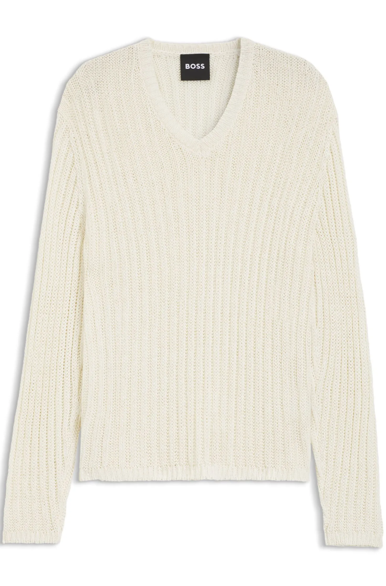 Relaxed-fit rib-knit linen sweater