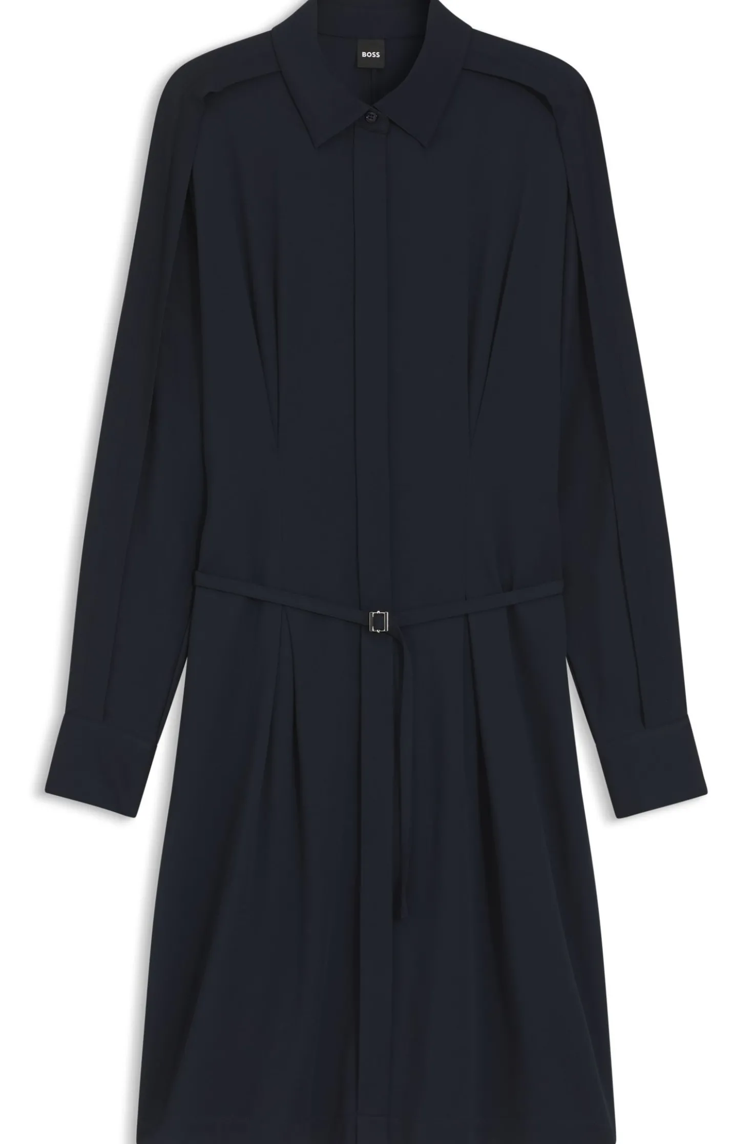 Relaxed-fit shirt dress with detachable belt