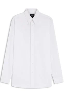 Relaxed-fit shirt in cotton poplin with point collar