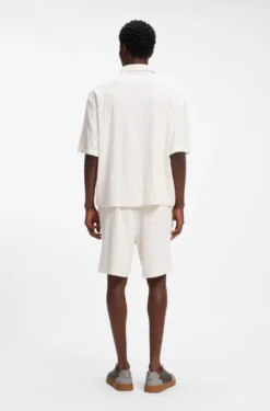 Relaxed-fit shirt in jacquard cotton towelling