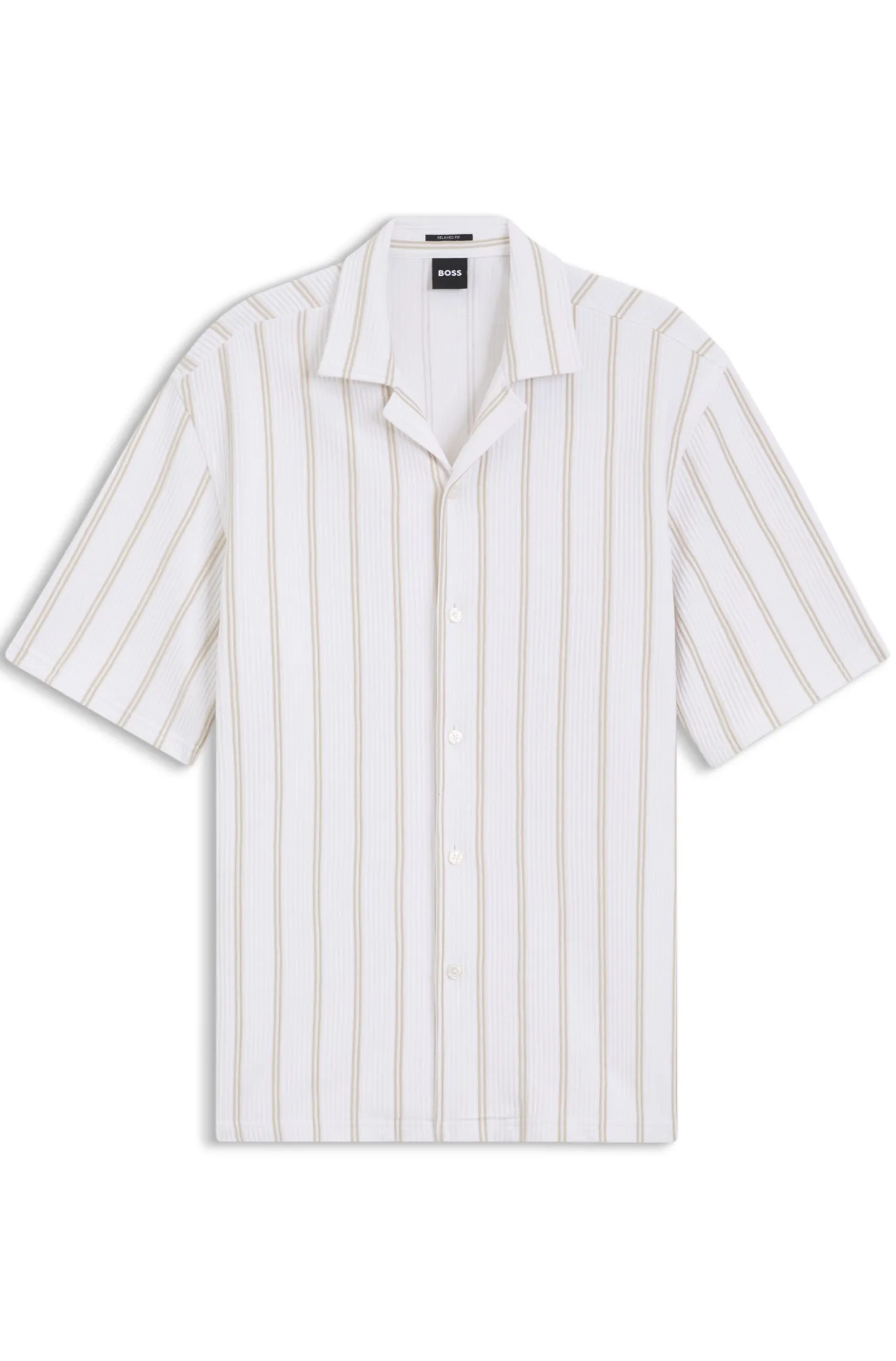 Relaxed-fit shirt in striped stretch cotton