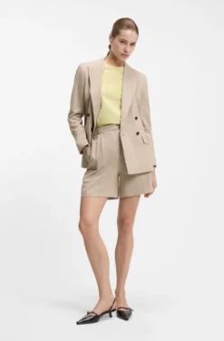 Relaxed-fit shorts in a pinstripe cotton blend