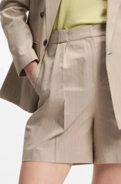 Relaxed-fit shorts in a pinstripe cotton blend