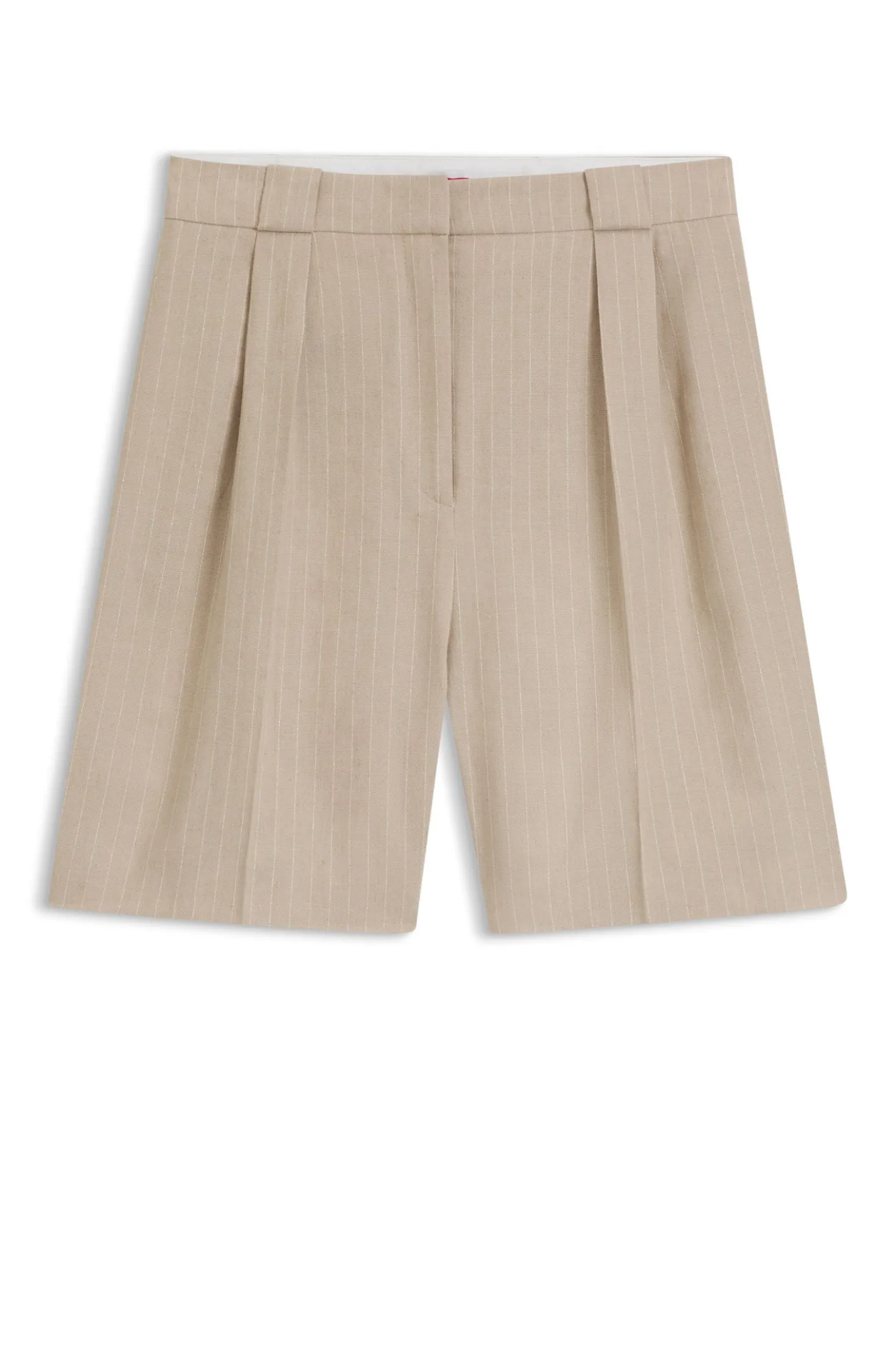Relaxed-fit shorts in a pinstripe cotton blend