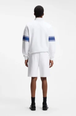 Relaxed-fit shorts in cotton terry with side stripe