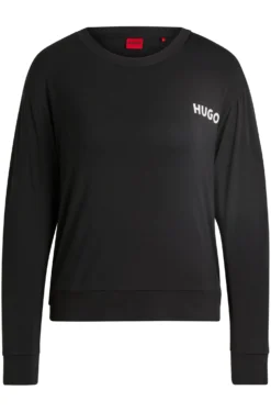 Relaxed-fit stretch-jersey pyjama top with logo print