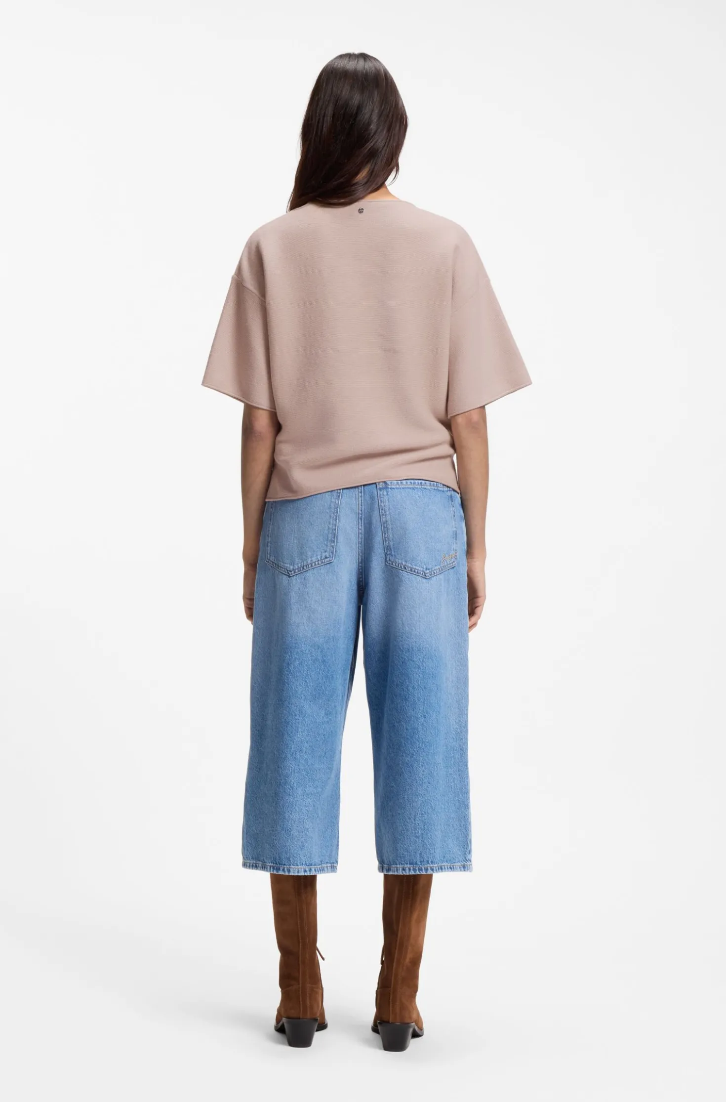 Relaxed-fit sweater in cotton and virgin wool