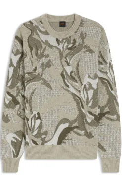 Relaxed-fit sweater with jacquard-knit pattern