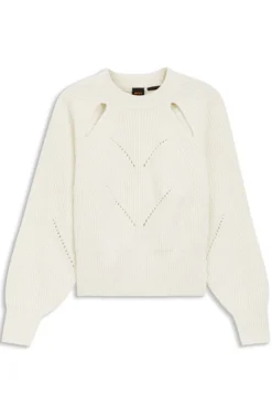 Relaxed-fit sweater with open-work knit