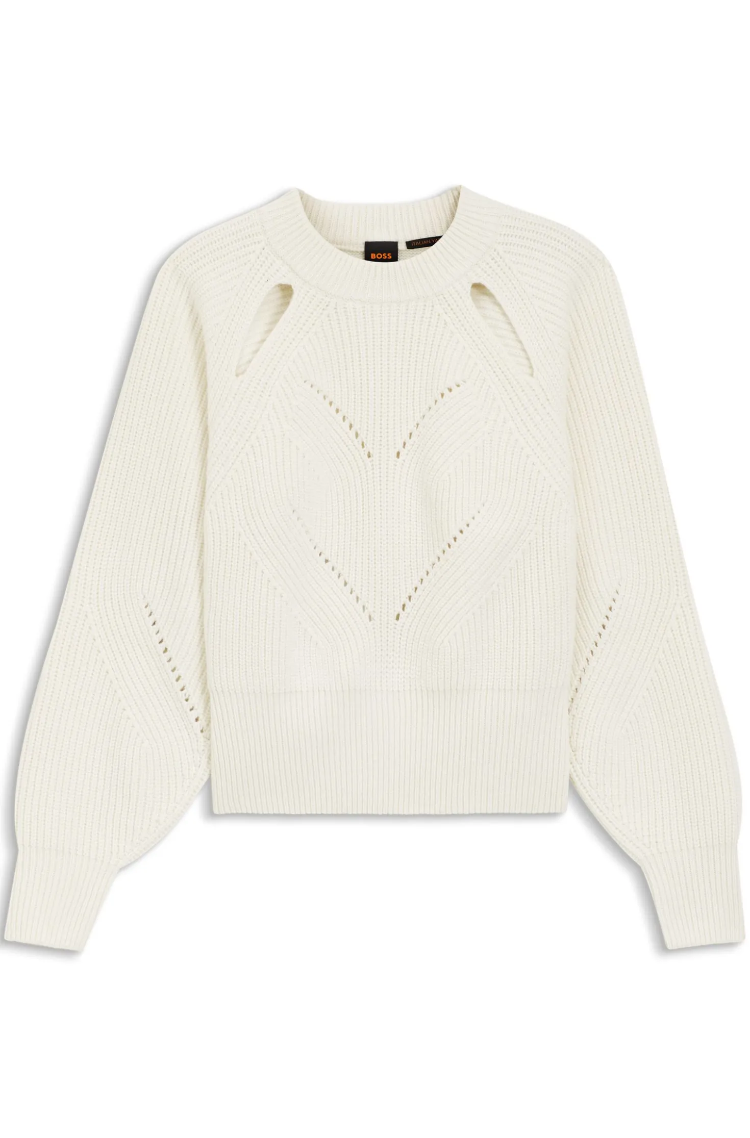Relaxed-fit sweater with open-work knit