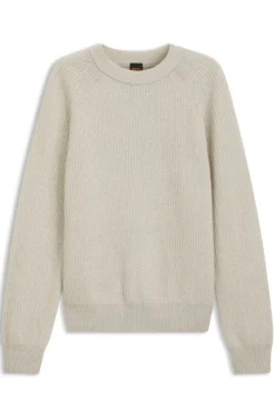 Relaxed-fit sweater with ribbed zig-zag structure