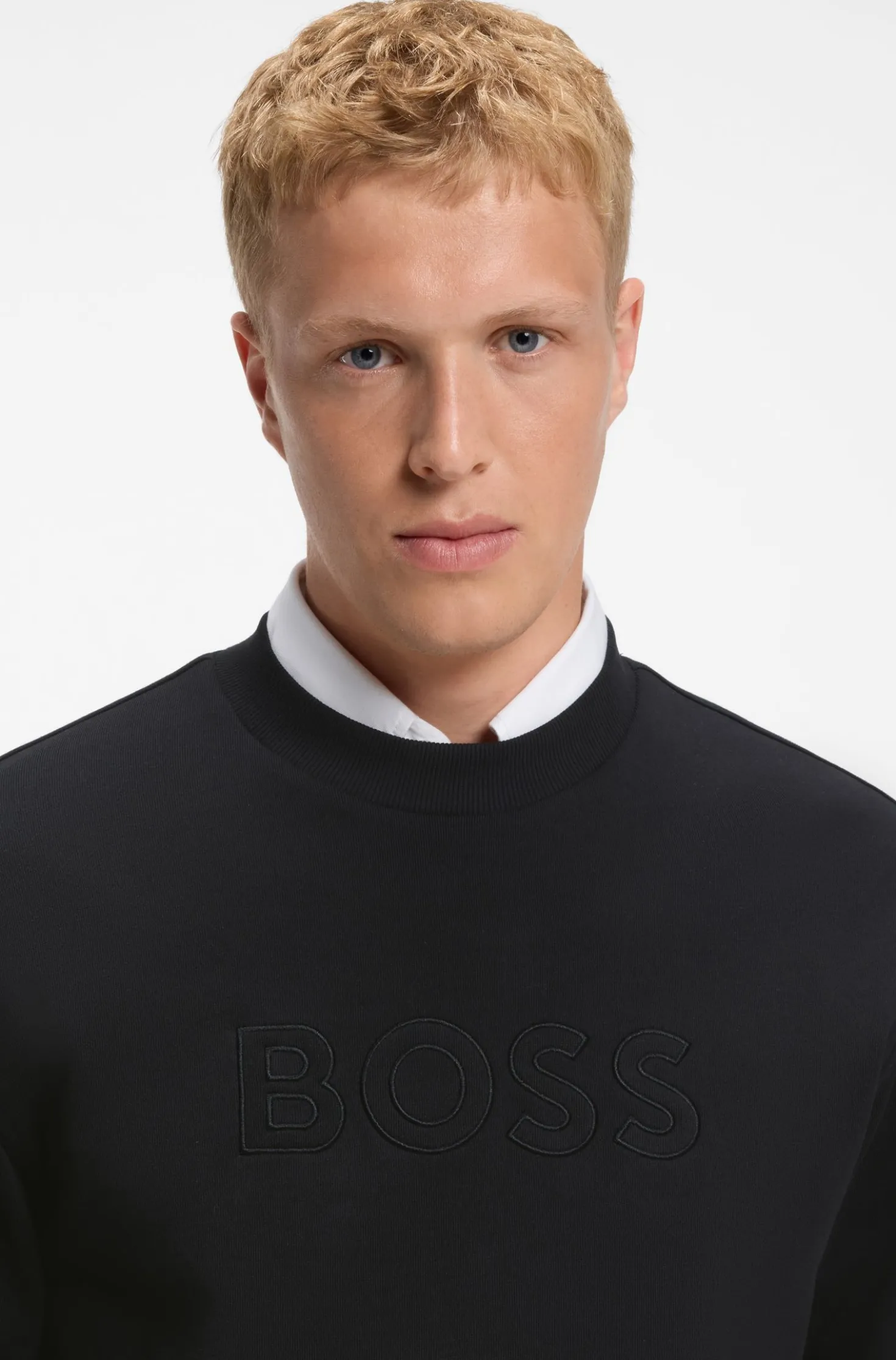 Relaxed-fit sweatshirt in cotton terry with embroidered logo