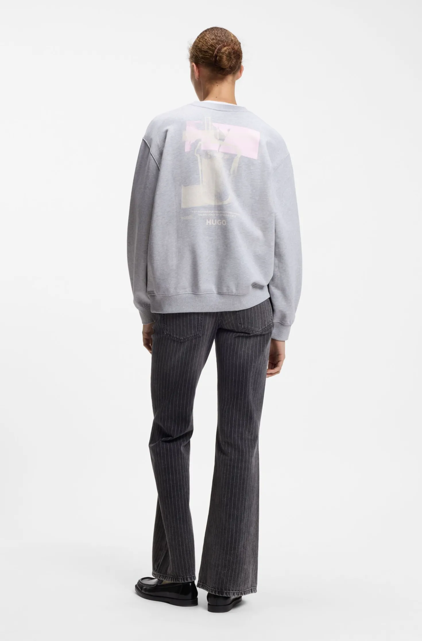 Relaxed-fit sweatshirt in cotton terry with graphic prints