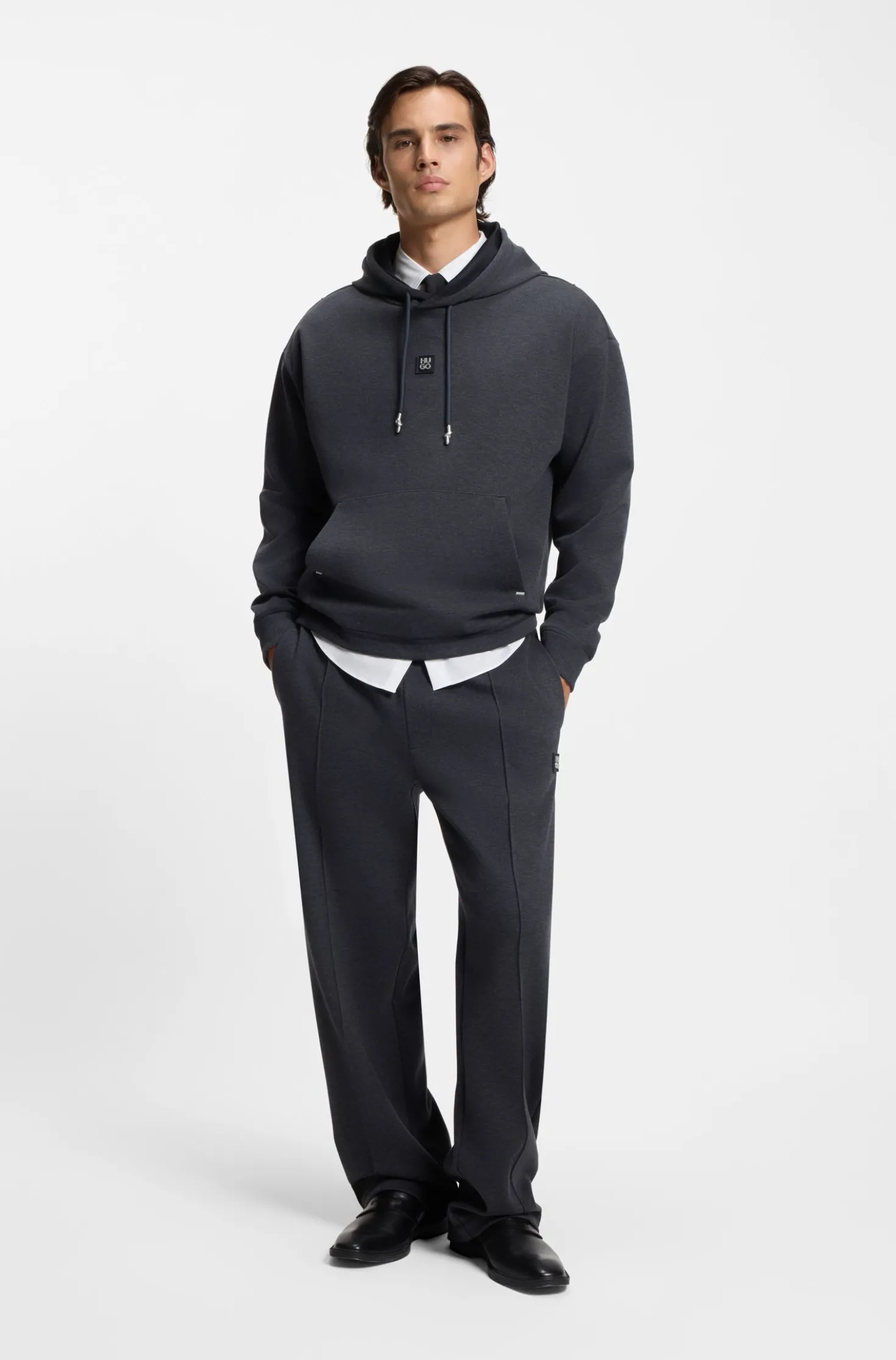 Relaxed-fit tracksuit bottoms with pintuck pleats