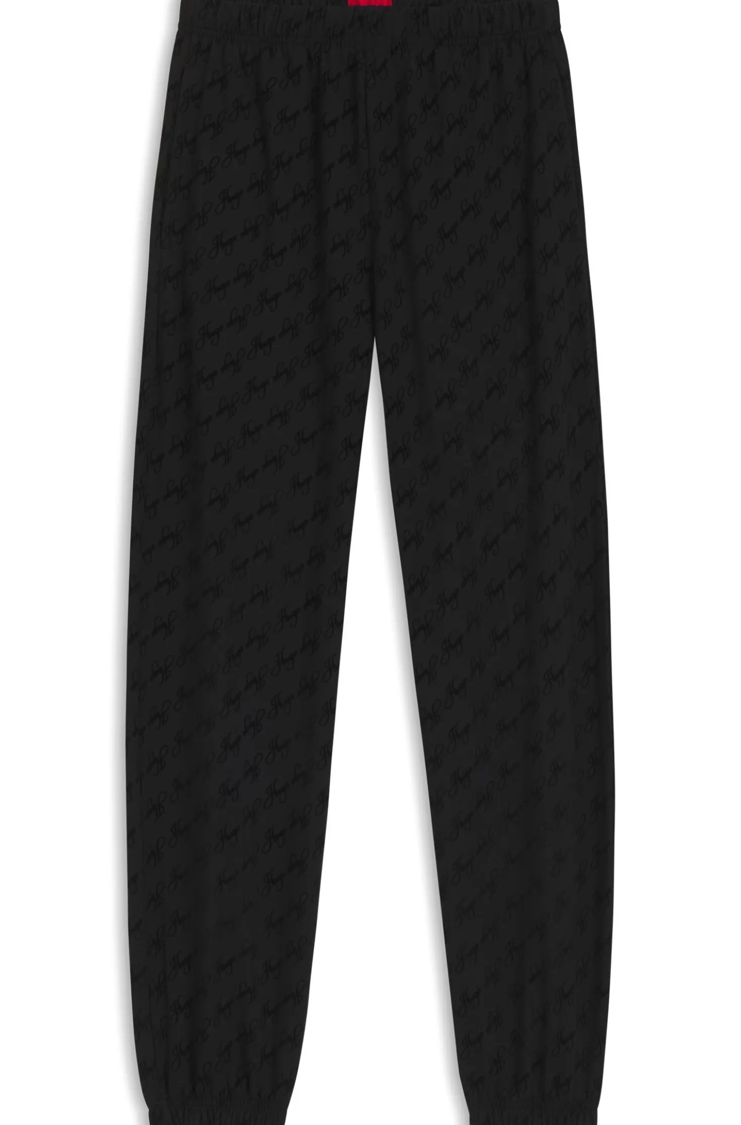 Relaxed-fit tracksuit bottoms with flocked-logo print