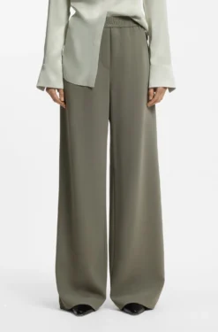 Relaxed-fit trousers in anti-static Japanese crepe