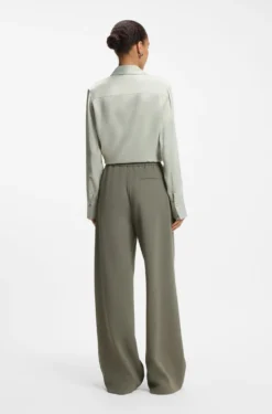 Relaxed-fit trousers in anti-static Japanese crepe