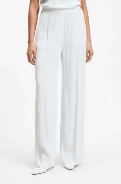 Relaxed-fit trousers in fluid crepe