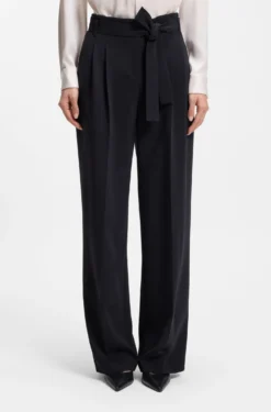 Relaxed-fit trousers in Japanese crepe