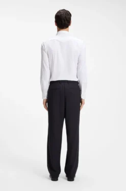Relaxed-fit trousers in patterned virgin wool