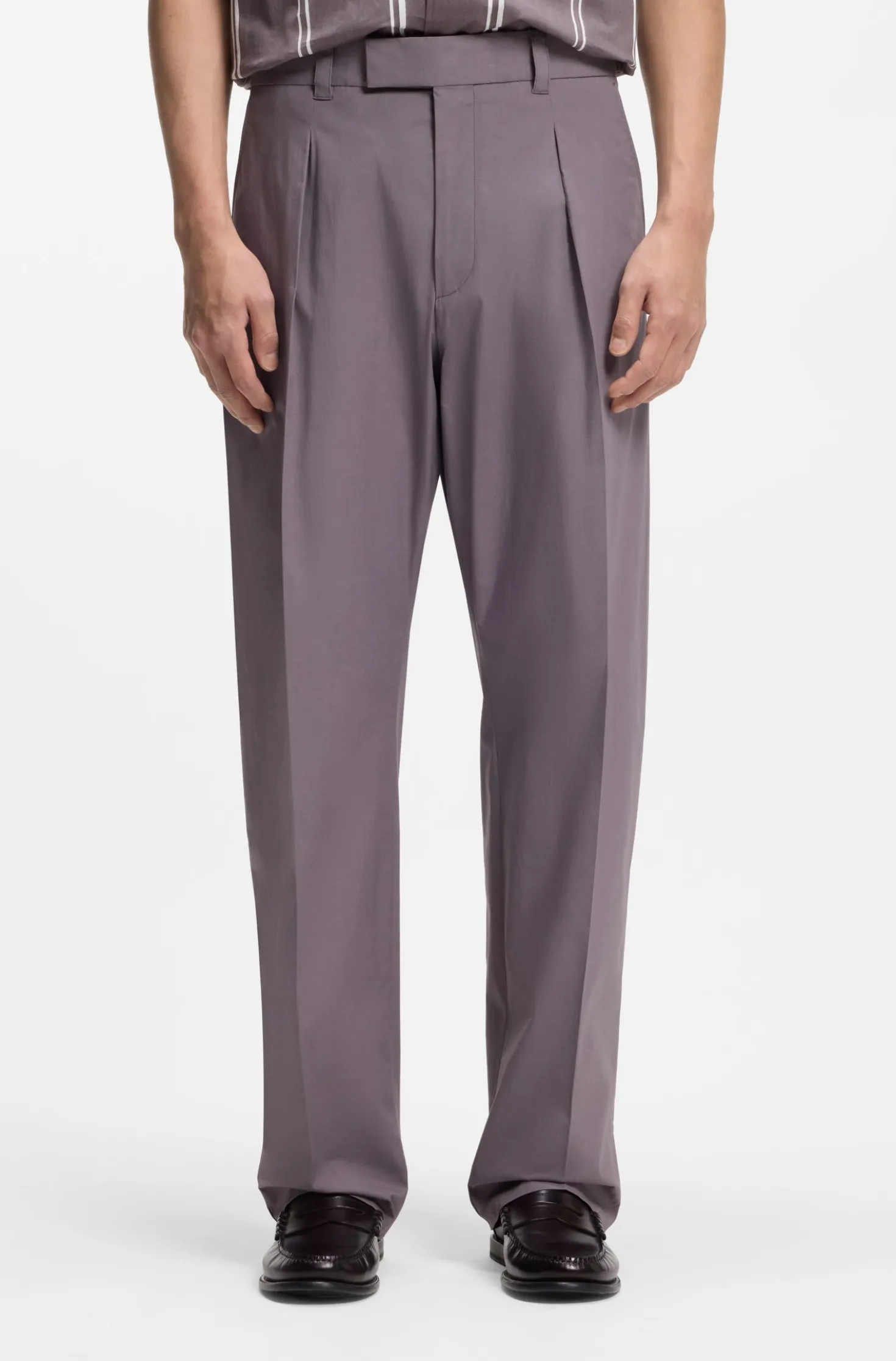 Relaxed-fit trousers in stretch cotton