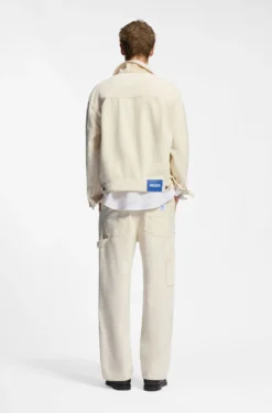 Relaxed-fit trucker jacket in ecru denim