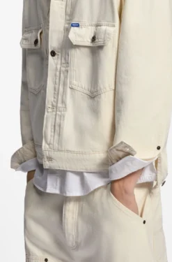 Relaxed-fit trucker jacket in ecru denim